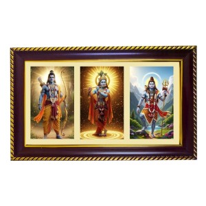 Vishnu-Krishna-Shiva Photo Frame 10x6 Inch | Glossy Maroon Polystyrene Frame | Divine Wall & Table Decor | Temple Decoration & Gift Item (Pack Of 1) (F21433) Vishnu-Krishna-Shiva Photo Frame 10x6 Inch | Glossy Maroon Polystyrene Frame | Divine Wall & Table Decor | Temple Decoration & Gift Item (Pack Of 1) (F21433)