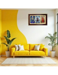 Murgun-Shiva-Parvti Photo Frame 12x8 Inch | Glossy Maroon Polystyrene Frame | Divine Wall & Table Decor | Temple Decoration & Gift Item (Pack Of 1) (F21456)