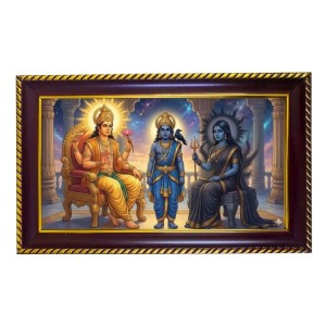 VISHNU DEVI Photo Frame 12x8 Inch | Glossy Maroon Polystyrene Frame | Divine Wall & Table Decor | Temple Decoration & Gift Item (Pack Of 1) (F20107)