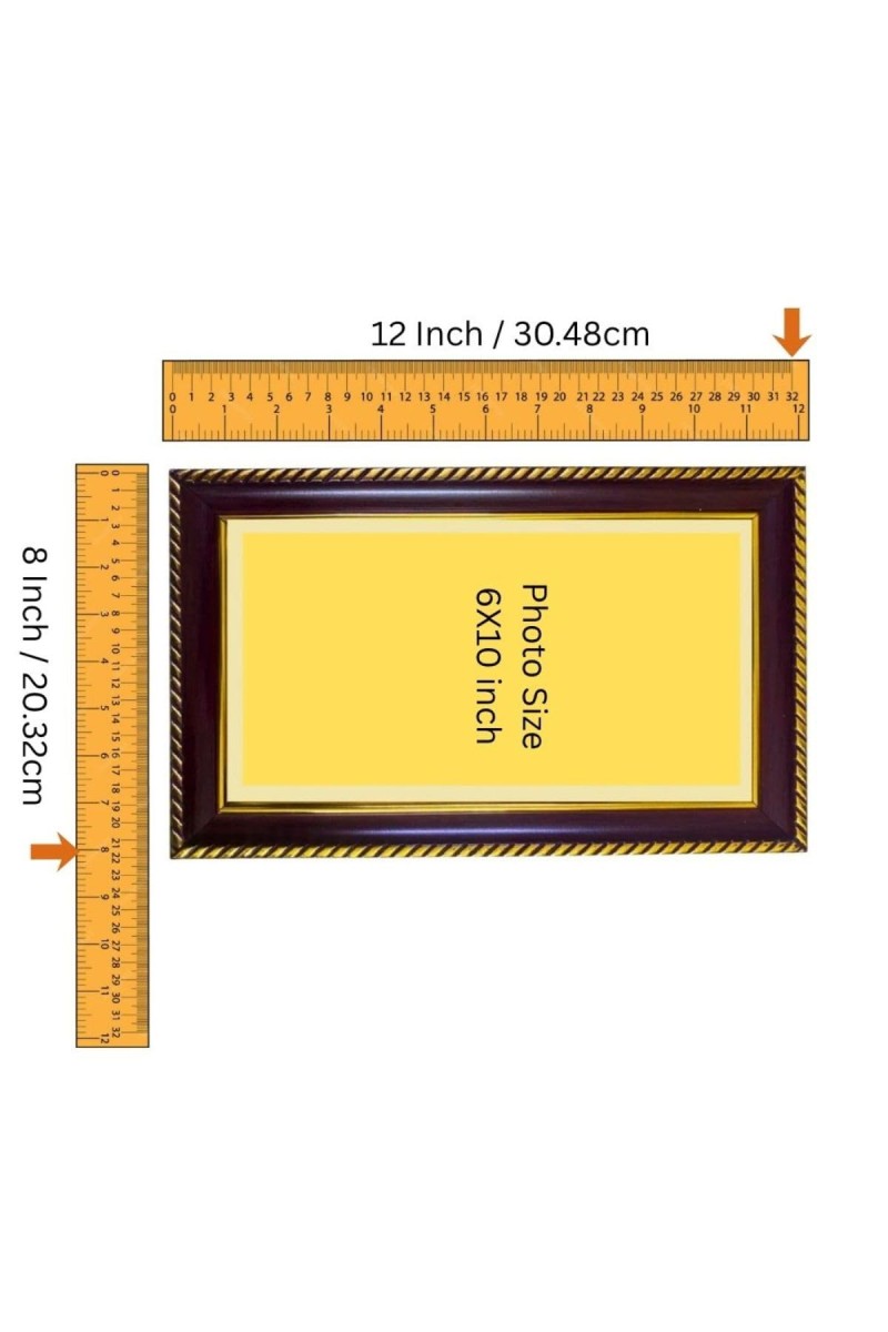 Tridevi Photo Frame 10x6 Inch | Glossy Maroon Polystyrene Frame | Divine Wall & Table Decor | Temple Decoration & Gift Item (Pack Of 1) (F21261)
