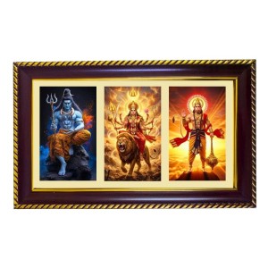 Shiva-Durga-Hanuman Photo Frame 8x4 Inch | Glossy Maroon Polystyrene Frame | Divine Wall & Table Decor | Temple Decoration & Gift Item (Pack Of 1) (F20861) Shiva-Durga-Hanuman Photo Frame 8x4 Inch | Glossy Maroon Polystyrene Frame | Divine Wall & Table Decor | Temple Decoration & Gift Item (Pack Of 1) (F20861)