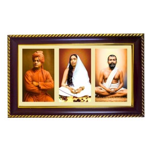 Swami Vivekananda, Ramakrishna Paramahansa, And Sarada Maa Photo Frame 10x6 Inch | Glossy Maroon Polystyrene Frame | Divine Wall & Table Decor | Temple Decoration & Gift Item (Pack Of 1) (F21249) Swami Vivekananda, Ramakrishna Paramahansa, And Sarada Maa Photo Frame 10x6 Inch | Glossy Maroon Polystyrene Frame | Divine Wall & Table Decor | Temple Decoration & Gift Item (Pack Of 1) (F21249)