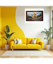 Mata Shailputri Photo Frame 10x6 Inch | Glossy Maroon Polystyrene Frame | Divine Wall & Table Decor | Temple Decoration & Gift Item (Pack Of 1) (F20706)