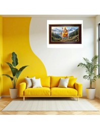 Maa Shailputri Photo Frame 8x4 Inch | Glossy Maroon Polystyrene Frame | Divine Wall & Table Decor | Temple Decoration & Gift Item (Pack Of 1) (F20706)