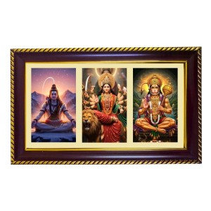 Shiva-Durga-Hanuman Photo Frame 12x8 Inch | Glossy Maroon Polystyrene Frame | Divine Wall & Table Decor | Temple Decoration & Gift Item (Pack Of 1) (F20858) Shiva-Durga-Hanuman Photo Frame 12x8 Inch | Glossy Maroon Polystyrene Frame | Divine Wall & Table Decor | Temple Decoration & Gift Item (Pack Of 1) (F20858)