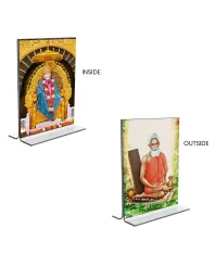 Car Desk/Table Top Sai Baba & Lokenath Baba  Acrylic T-Style Photo Stand - 2.5x3.5 Inches, Compact And Stylish Spiritual Display, Easily Change  2 Photos ( Pack Of 1 ) (F9226)