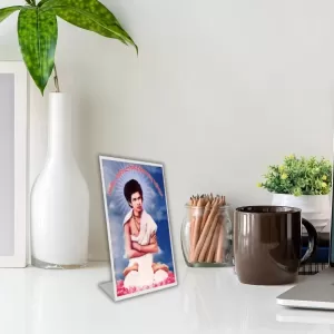 Car Desk/Table Top Prabhu Jagadbandhu Acrylic L-Style Photo Stand - 2.5x3.5 Inches, Compact And Stylish Spiritual Display (F6684) Car Desk/Table Top Prabhu Jagadbandhu Acrylic L-Style Photo Stand - 2.5x3.5 Inches, Compact And Stylish Spiritual Display (F6684)