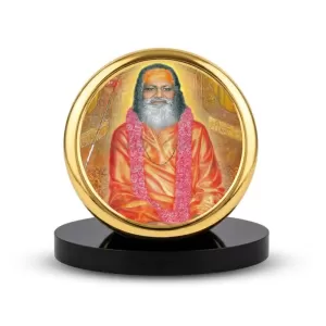 Car Dashboard/Table Top Swami Brahmananda Saraswati Metal Golden Photo Stand 2x2 Inches, Compact & Stylish Spiritual Display For Car, Home & Office (Pack Of 1) (F24832) Car Dashboard/Table Top Swami Brahmananda Saraswati Metal Golden Photo Stand 2x2 Inches, Compact & Stylish Spiritual Display For Car, Home & Office (Pack Of 1) (F24832)