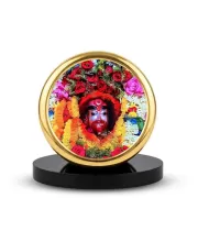 Car Dashboard/Table Top  Maa Tara Metal Golden Photo Stand  2x2 Inches, Compact & Stylish Spiritual Display For Car, Home & Office (Pack Of 1) (F24577)