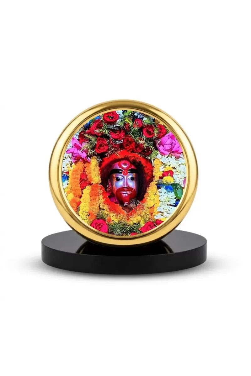 Car Dashboard/Table Top  Maa Tara Metal Golden Photo Stand  2x2 Inches, Compact & Stylish Spiritual Display For Car, Home & Office (Pack Of 1) (F24577)