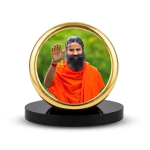 Car Dashboard/Table Top Baba Ramdev Metal Golden Photo Stand 2x2 Inches, Compact & Stylish Spiritual Display For Car, Home & Office (Pack Of 1) (F24841) Car Dashboard/Table Top Baba Ramdev Metal Golden Photo Stand 2x2 Inches, Compact & Stylish Spiritual Display For Car, Home & Office (Pack Of 1) (F24841)