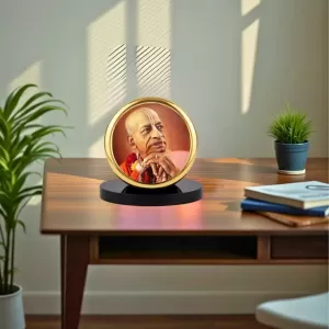 Car Dashboard/Table Top Swami Prabhupada Metal Golden Photo Stand 2x2 Inches, Compact & Stylish Spiritual Display For Car, Home & Office (Pack Of 1) (F24836) Car Dashboard/Table Top Swami Prabhupada Metal Golden Photo Stand 2x2 Inches, Compact & Stylish Spiritual Display For Car, Home & Office (Pack Of 1) (F24836)