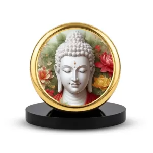 Car Dashboard/Table Top Gautama Buddha Metal Golden Photo Stand 2x2 Inches, Compact & Stylish Spiritual Display For Car, Home & Office (Pack Of 1) (F24581) Car Dashboard/Table Top Gautama Buddha Metal Golden Photo Stand 2x2 Inches, Compact & Stylish Spiritual Display For Car, Home & Office (Pack Of 1) (F24581)