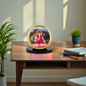 Car Dashboard/Table Top Mahayogi Gorakh Nath Metal Golden Photo Stand  2x2 Inches, Compact & Stylish Spiritual Display For Car, Home & Office (Pack Of 1) (F24582)