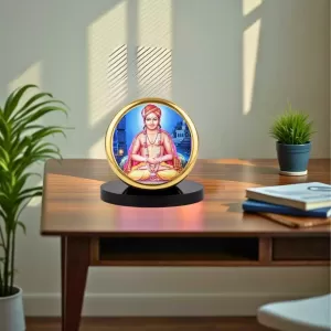 Car Dashboard/Table Top Sant Dnyaneshwar Maharaj Metal Golden Photo Stand 2x2 Inches, Compact & Stylish Spiritual Display For Car, Home & Office (Pack Of 1) (F24590) Car Dashboard/Table Top Sant Dnyaneshwar Maharaj Metal Golden Photo Stand 2x2 Inches, Compact & Stylish Spiritual Display For Car, Home & Office (Pack Of 1) (F24590)