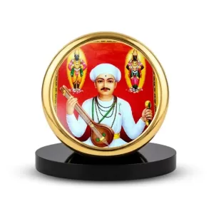 Car Dashboard/Table Top Sant Tukaram Maharaj With Lord Vitthal And Rukmini In The Background Metal Golden Photo Stand – 2x2 Inches, Compact & Stylish Spiritual Display For Car, Home & Office (Pack Of 1) (F24589) Car Dashboard/Table Top Sant Tukaram Maharaj With Lord Vitthal And Rukmini In The Background Metal Golden Photo Stand – 2x2 Inches, Compact & Stylish Spiritual Display For Car, Home & Office (Pack Of 1) (F24589)
