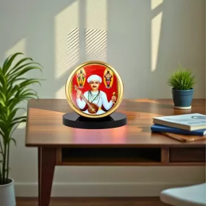 Car Dashboard/Table Top Sant Tukaram Maharaj With Lord Vitthal And Rukmini In The Background Metal Golden Photo Stand – 2x2 Inches, Compact & Stylish Spiritual Display For Car, Home & Office (Pack Of 1) (F24589) Car Dashboard/Table Top Sant Tukaram Maharaj With Lord Vitthal And Rukmini In The Background Metal Golden Photo Stand – 2x2 Inches, Compact & Stylish Spiritual Display For Car, Home & Office (Pack Of 1) (F24589)