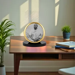 Car Dashboard/Table Top Swami Brahmananda Metal Golden Photo Stand 2x2 Inches, Compact & Stylish Spiritual Display For Car, Home & Office (Pack Of 1) (F24592) Car Dashboard/Table Top Swami Brahmananda Metal Golden Photo Stand 2x2 Inches, Compact & Stylish Spiritual Display For Car, Home & Office (Pack Of 1) (F24592)