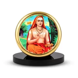 Car Dashboard/Table Top Adi Shankaracharya Metal Golden Photo Stand 2x2 Inches, Compact & Stylish Spiritual Display For Car, Home & Office (Pack Of 1) (F24848) Car Dashboard/Table Top Adi Shankaracharya Metal Golden Photo Stand 2x2 Inches, Compact & Stylish Spiritual Display For Car, Home & Office (Pack Of 1) (F24848)