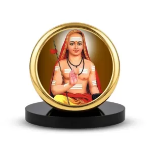 Car Dashboard/Table Top Adi Shankaracharya Metal Golden Photo Stand 2x2 Inches, Compact & Stylish Spiritual Display For Car, Home & Office (Pack Of 1) (F24596) Car Dashboard/Table Top Adi Shankaracharya Metal Golden Photo Stand 2x2 Inches, Compact & Stylish Spiritual Display For Car, Home & Office (Pack Of 1) (F24596)