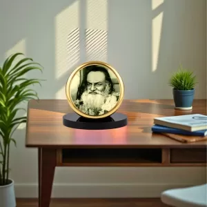 Car Dashboard/Table Top Swami Brahmananda Saraswati Metal Golden Photo Stand 2x2 Inches, Compact & Stylish Spiritual Display For Car, Home & Office (Pack Of 1) (F24593) Car Dashboard/Table Top Swami Brahmananda Saraswati Metal Golden Photo Stand 2x2 Inches, Compact & Stylish Spiritual Display For Car, Home & Office (Pack Of 1) (F24593)