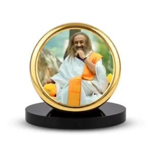 Car Dashboard/Table Top Sri Sri Ravi Shankar Metal Golden Photo Stand 2x2 Inches, Compact & Stylish Spiritual Display For Car, Home & Office (Pack Of 1) (F24599) Car Dashboard/Table Top Sri Sri Ravi Shankar Metal Golden Photo Stand 2x2 Inches, Compact & Stylish Spiritual Display For Car, Home & Office (Pack Of 1) (F24599)