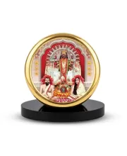 Car Dashboard/Table Top  Bhavatarini Kali And Sri Ramakrishna Paramahamsa , Sri Sarada Devi Metal Golden Photo Stand &acirc;&euro;&ldquo; 2x2 Inches, Compact & Stylish Spiritual Display For Car, Home & Office (Pack Of 1) (F24856)