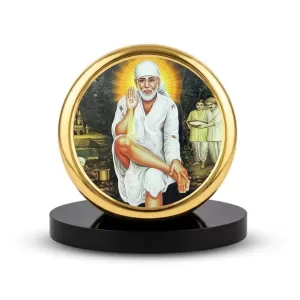 Car Dashboard/Table Top Sai Baba Metal Golden Photo Stand 2x2 Inches, Compact & Stylish Spiritual Display For Car, Home & Office (Pack Of 1) (F24601) Car Dashboard/Table Top Sai Baba Metal Golden Photo Stand 2x2 Inches, Compact & Stylish Spiritual Display For Car, Home & Office (Pack Of 1) (F24601)