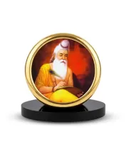 Car Dashboard/Table Top Valmiki Metal Golden Photo Stand  2x2 Inches, Compact & Stylish Spiritual Display For Car, Home & Office (Pack Of 1) (F24857)