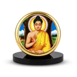 Car Dashboard/Table Top Gautama Buddha Metal Golden Photo Stand 2x2 Inches, Compact & Stylish Spiritual Display For Car, Home & Office (Pack Of 1) (F24602) Car Dashboard/Table Top Gautama Buddha Metal Golden Photo Stand 2x2 Inches, Compact & Stylish Spiritual Display For Car, Home & Office (Pack Of 1) (F24602)