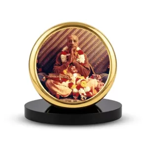 Car Dashboard/Table Top A. C. Bhaktivedanta Swami Prabhupada Metal Golden Photo Stand 2x2 Inches, Compact & Stylish Spiritual Display For Car, Home & Office (Pack Of 1) (F24859) Car Dashboard/Table Top A. C. Bhaktivedanta Swami Prabhupada Metal Golden Photo Stand 2x2 Inches, Compact & Stylish Spiritual Display For Car, Home & Office (Pack Of 1) (F24859)