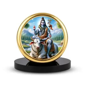 Car Dashboard/Table Top Lord Shiva Metal Golden Photo Stand 2x2 Inches, Compact & Stylish Spiritual Display For Car, Home & Office (Pack Of 1) (F24862) Car Dashboard/Table Top Lord Shiva Metal Golden Photo Stand 2x2 Inches, Compact & Stylish Spiritual Display For Car, Home & Office (Pack Of 1) (F24862)