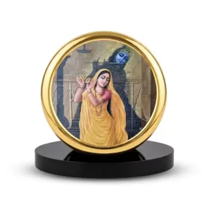 Car Dashboard/Table Top Lord Krishna And Meera Bai Metal Golden Photo Stand 2x2 Inches, Compact & Stylish Spiritual Display For Car, Home & Office (Pack Of 1) (F24607) Car Dashboard/Table Top Lord Krishna And Meera Bai Metal Golden Photo Stand 2x2 Inches, Compact & Stylish Spiritual Display For Car, Home & Office (Pack Of 1) (F24607)