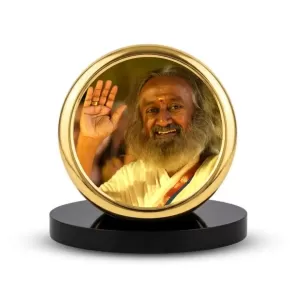 Car Dashboard/Table Top Sri Sri Ravi Shankar Metal Golden Photo Stand 2x2 Inches, Compact & Stylish Spiritual Display For Car, Home & Office (Pack Of 1) (F24865) Car Dashboard/Table Top Sri Sri Ravi Shankar Metal Golden Photo Stand 2x2 Inches, Compact & Stylish Spiritual Display For Car, Home & Office (Pack Of 1) (F24865)