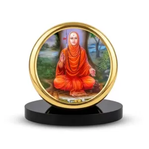 Car Dashboard/Table Top Shri Narasimha Saraswati Swami Maharaj Metal Golden Photo Stand 2x2 Inches, Compact & Stylish Spiritual Display For Car, Home & Office (Pack Of 1) (F24612) Car Dashboard/Table Top Shri Narasimha Saraswati Swami Maharaj Metal Golden Photo Stand 2x2 Inches, Compact & Stylish Spiritual Display For Car, Home & Office (Pack Of 1) (F24612)