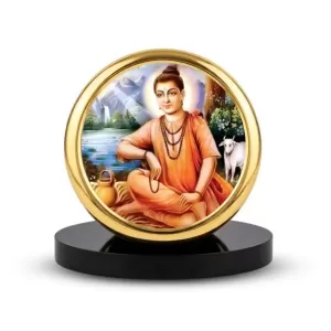 Car Dashboard/Table Top Sripada Srivallabha Metal Golden Photo Stand 2x2 Inches, Compact & Stylish Spiritual Display For Car, Home & Office (Pack Of 1) (F24613) Car Dashboard/Table Top Sripada Srivallabha Metal Golden Photo Stand 2x2 Inches, Compact & Stylish Spiritual Display For Car, Home & Office (Pack Of 1) (F24613)