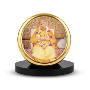 Car Dashboard/Table Top H.H. Gopal Krishna Goswami Maharaja Metal Golden Photo Stand 2x2 Inches, Compact & Stylish Spiritual Display For Car, Home & Office (Pack Of 1) (F24630) Car Dashboard/Table Top H.H. Gopal Krishna Goswami Maharaja Metal Golden Photo Stand 2x2 Inches, Compact & Stylish Spiritual Display For Car, Home & Office (Pack Of 1) (F24630)