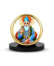 Car Dashboard/Table Top  Sant Kabir Das Metal Golden Photo Stand  2x2 Inches, Compact & Stylish Spiritual Display For Car, Home & Office (Pack Of 1) (F24614)