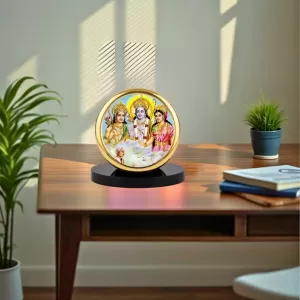 Car Dashboard/Table Top Eternal Ram Darbar: Sita, Ram, Lakshman, And Hanuman Metal Golden Photo Stand – 2x2 Inches, Compact & Stylish Spiritual Display For Car, Home & Office (Pack Of 1) (F24616) Car Dashboard/Table Top Eternal Ram Darbar: Sita, Ram, Lakshman, And Hanuman Metal Golden Photo Stand – 2x2 Inches, Compact & Stylish Spiritual Display For Car, Home & Office (Pack Of 1) (F24616)