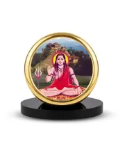 Car Dashboard/Table Top  Guru Gorakhnath Metal Golden Photo Stand  2x2 Inches, Compact & Stylish Spiritual Display For Car, Home & Office (Pack Of 1) (F24617)