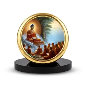 Car Dashboard/Table Top Buddha The Last Sermon Metal Golden Photo Stand 2x2 Inches, Compact & Stylish Spiritual Display For Car, Home & Office (Pack Of 1) (F24618) Car Dashboard/Table Top Buddha The Last Sermon Metal Golden Photo Stand 2x2 Inches, Compact & Stylish Spiritual Display For Car, Home & Office (Pack Of 1) (F24618)