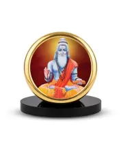 Car Dashboard/Table Top Veda Vyasa Metal Golden Photo Stand  2x2 Inches, Compact & Stylish Spiritual Display For Car, Home & Office (Pack Of 1) (F24631)