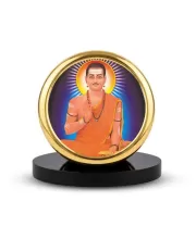 Car Dashboard/Table Top Shri Jagat Jyothi Basaveshwara Metal Golden Photo Stand  2x2 Inches, Compact & Stylish Spiritual Display For Car, Home & Office (Pack Of 1) (F24632)