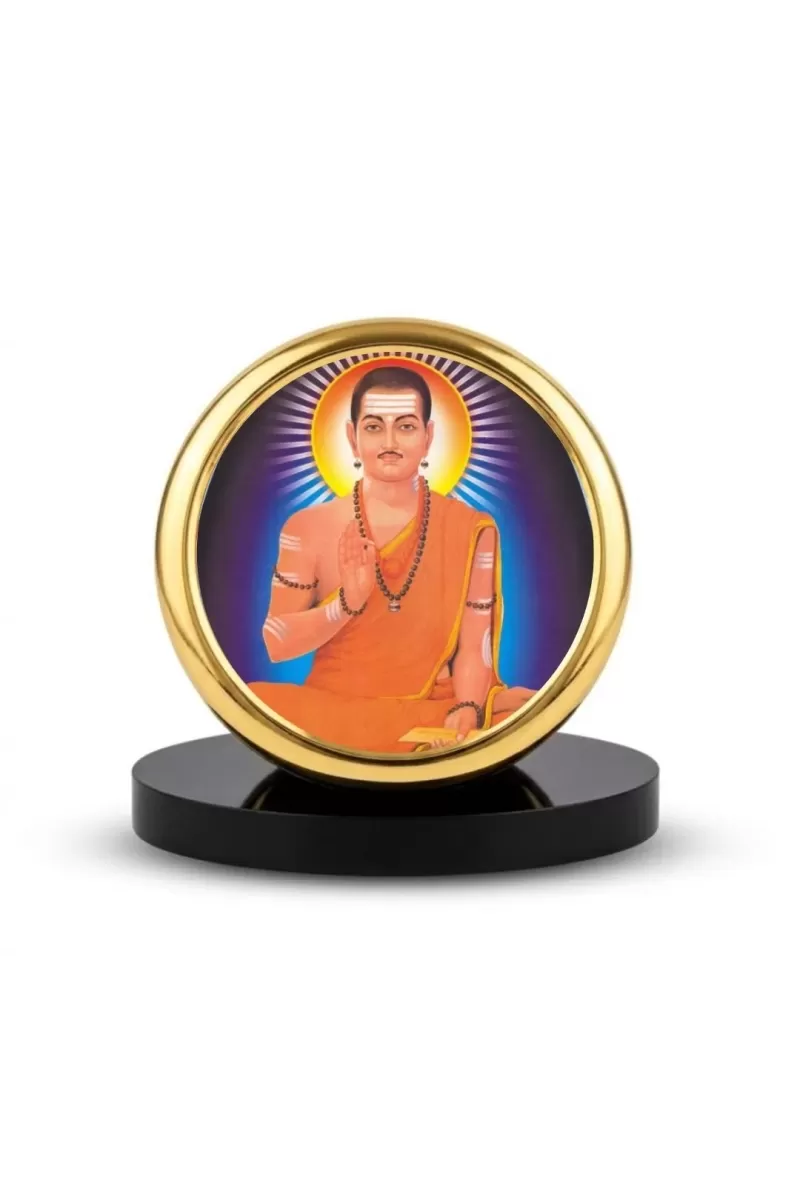 Car Dashboard/Table Top Shri Jagat Jyothi Basaveshwara Metal Golden Photo Stand  2x2 Inches, Compact & Stylish Spiritual Display For Car, Home & Office (Pack Of 1) (F24632)