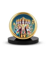 Car Dashboard/Table Top  Lord Kartikeya Metal Golden Photo Stand  2x2 Inches, Compact & Stylish Spiritual Display For Car, Home & Office (Pack Of 1) (F24634)
