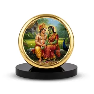 Car Dashboard/Table Top Lord Murugan And His Consort Valli. Metal Golden Photo Stand 2x2 Inches, Compact & Stylish Spiritual Display For Car, Home & Office (Pack Of 1) (F24638) Car Dashboard/Table Top Lord Murugan And His Consort Valli. Metal Golden Photo Stand 2x2 Inches, Compact & Stylish Spiritual Display For Car, Home & Office (Pack Of 1) (F24638)