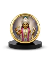 Car Dashboard/Table Top Lord Vishnu Metal Golden Photo Stand  2x2 Inches, Compact & Stylish Spiritual Display For Car, Home & Office (Pack Of 1) (F24642)