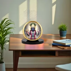 Car Dashboard/Table Top Lord Vishnu Metal Golden Photo Stand 2x2 Inches, Compact & Stylish Spiritual Display For Car, Home & Office (Pack Of 1) (F24643) Car Dashboard/Table Top Lord Vishnu Metal Golden Photo Stand 2x2 Inches, Compact & Stylish Spiritual Display For Car, Home & Office (Pack Of 1) (F24643)