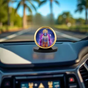 Car Dashboard/Table Top Lord Vishnu Metal Golden Photo Stand 2x2 Inches, Compact & Stylish Spiritual Display For Car, Home & Office (Pack Of 1) (F24647) Car Dashboard/Table Top Lord Vishnu Metal Golden Photo Stand 2x2 Inches, Compact & Stylish Spiritual Display For Car, Home & Office (Pack Of 1) (F24647)