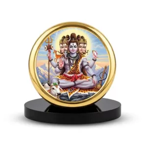 Car Dashboard/Table Top Panchmukhi Shiva Metal Golden Photo Stand 2x2 Inches, Compact & Stylish Spiritual Display For Car, Home & Office (Pack Of 1) (F24658) Car Dashboard/Table Top Panchmukhi Shiva Metal Golden Photo Stand 2x2 Inches, Compact & Stylish Spiritual Display For Car, Home & Office (Pack Of 1) (F24658)
